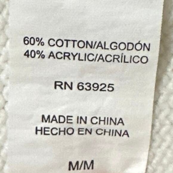 Method Mens Sweater size Medium. White with grey design and thick gray collar. - Picture 4 of 5